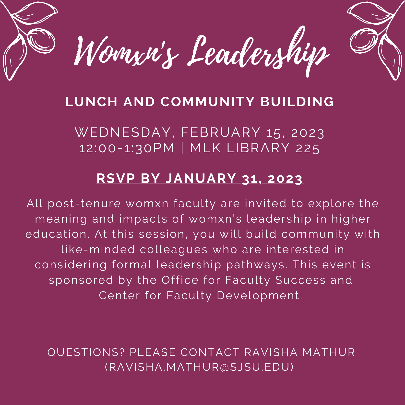 image of invite to the women's leadership luncheon